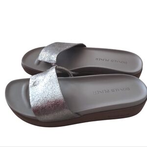 Donald J. Pliner "Fifi" Metallic Sandals with Tan Sole